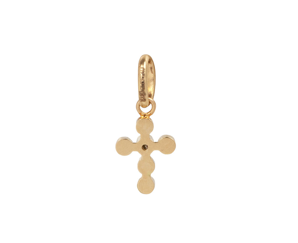 Gigi Clozeau Emerald Pearled Mini Gigi Cross Pendant ONLY - Back