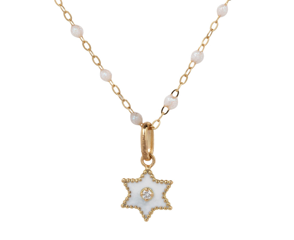 Gigi Clozeau White Enamel Etoile Pendant ONLY - Closeup