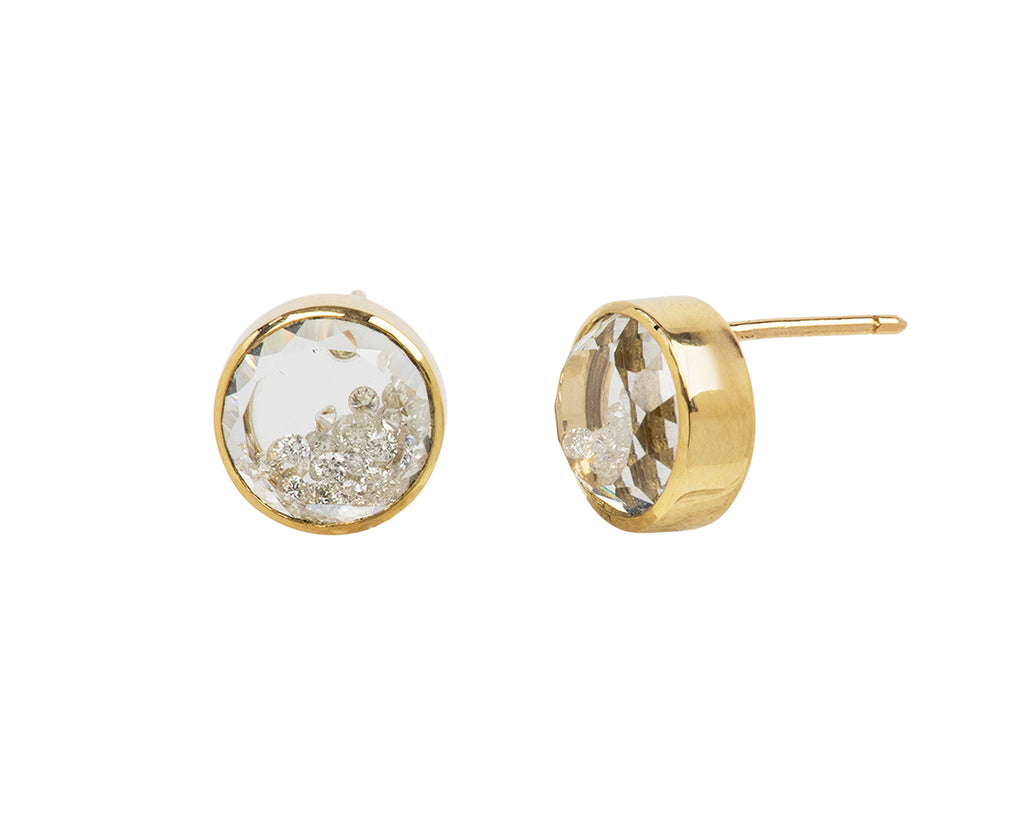 Round Kaleidoscope Shaker Diamond Stud Earrings