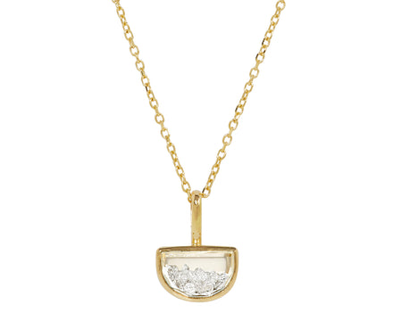 Small  White Sapphire Kaleidoscope Shaker Pendant Necklace