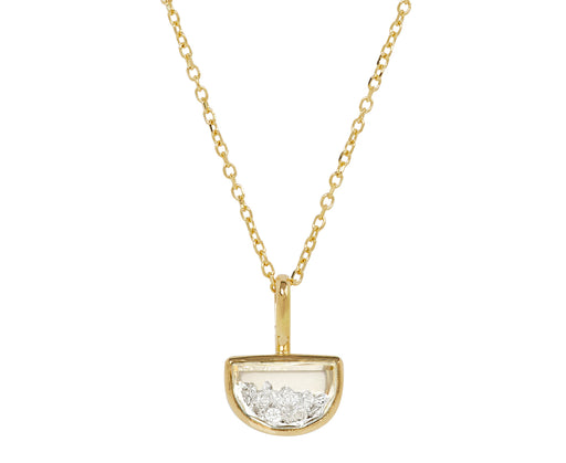 Small  White Sapphire Kaleidoscope Shaker Pendant Necklace