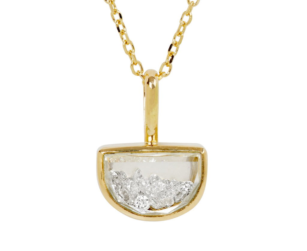Small  White Sapphire Kaleidoscope Shaker Pendant Necklace