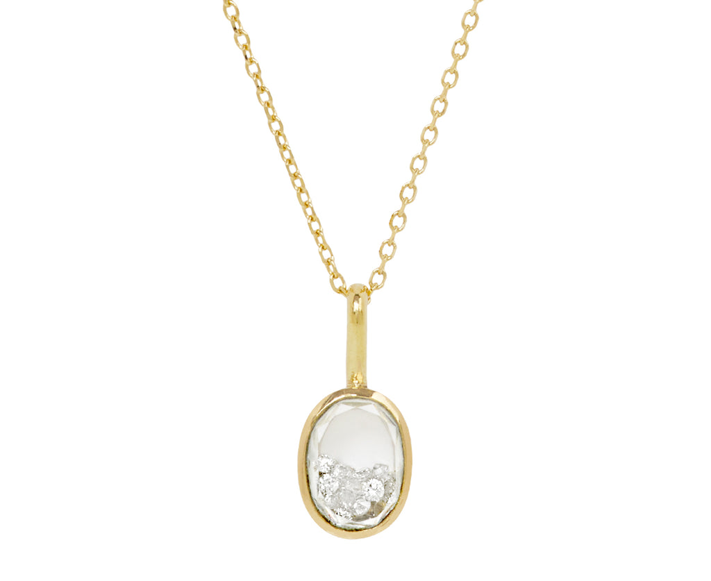 Small Semi White Sapphire Kaleidoscope Shaker Pendant Necklace