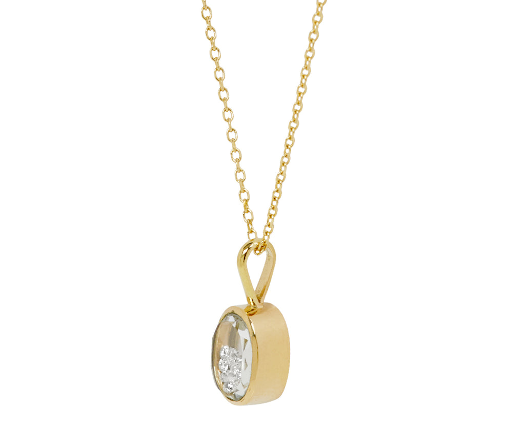Small Semi White Sapphire Kaleidoscope Shaker Pendant Necklace