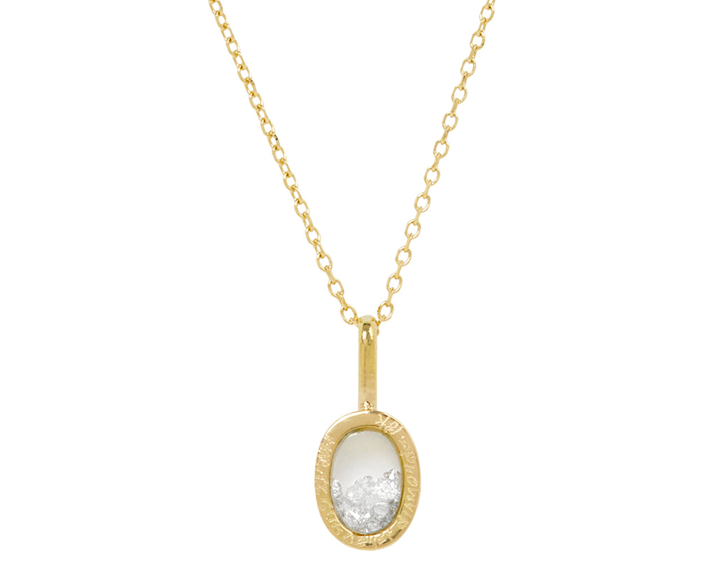 Small Semi White Sapphire Kaleidoscope Shaker Pendant Necklace