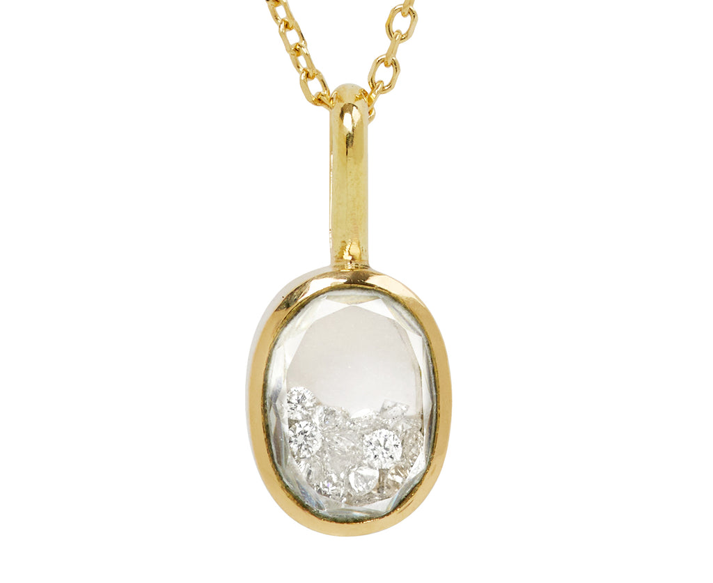 Small Semi White Sapphire Kaleidoscope Shaker Pendant Necklace