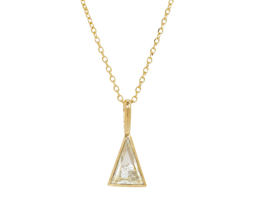 Small Triangle White Sapphire Kaleidoscope Shaker Pendant Necklace