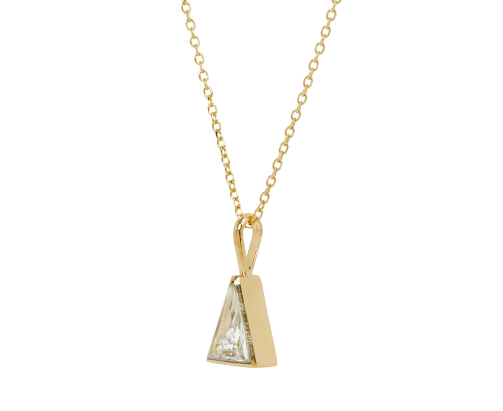 Small Triangle White Sapphire Kaleidoscope Shaker Pendant Necklace
