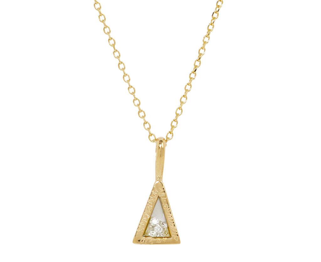 Small Triangle White Sapphire Kaleidoscope Shaker Pendant Necklace