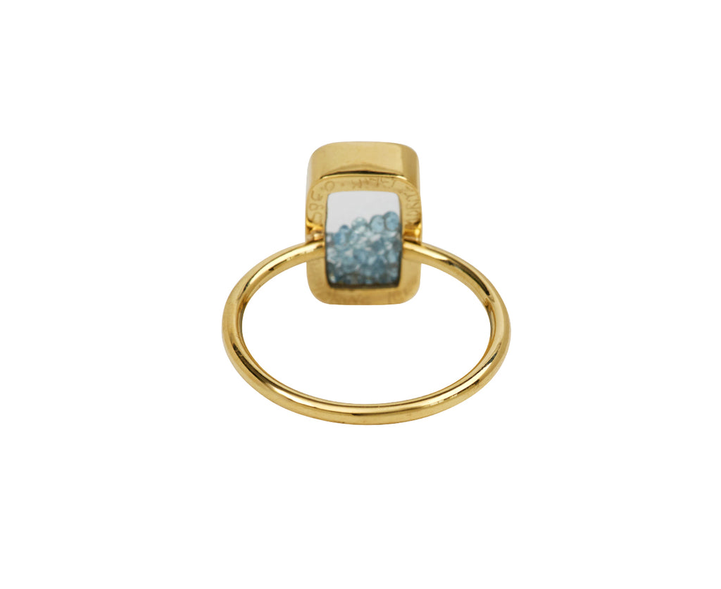 Petite Aquamarine Kaleidoscope Shaker Ring