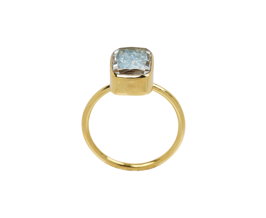 Petite Aquamarine Kaleidoscope Shaker Ring