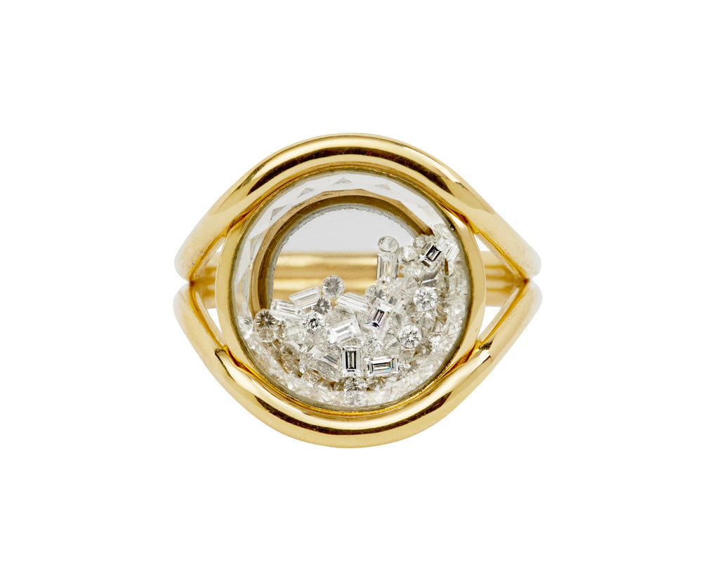 Round White Diamond Kaleidoscope Shaker Ring