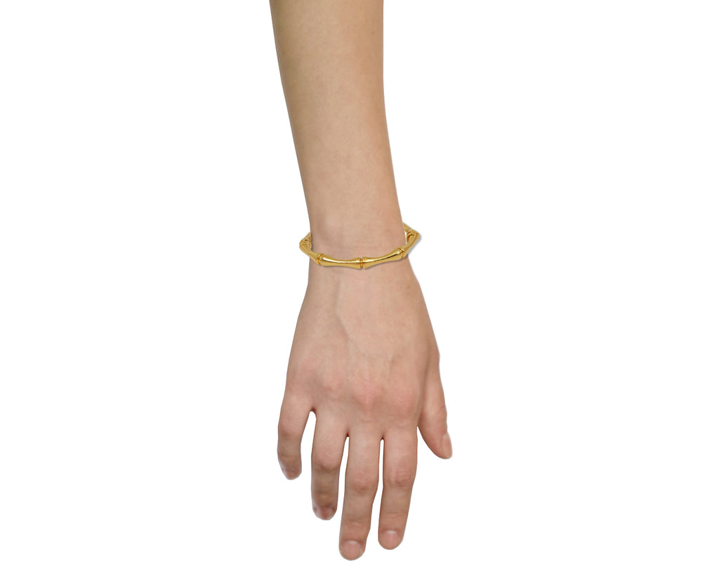 Gold Bamboo Bangle Bracelet