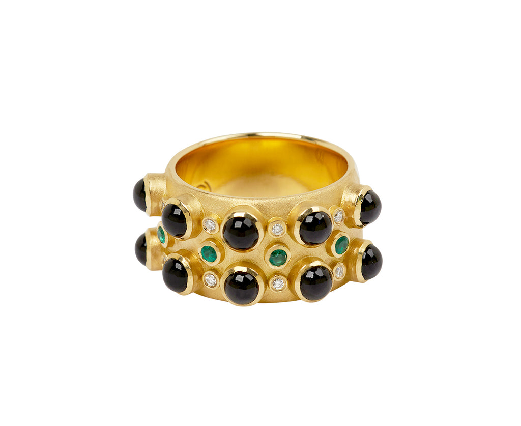 Onyx Trio Stone Cabochon Cigar Band