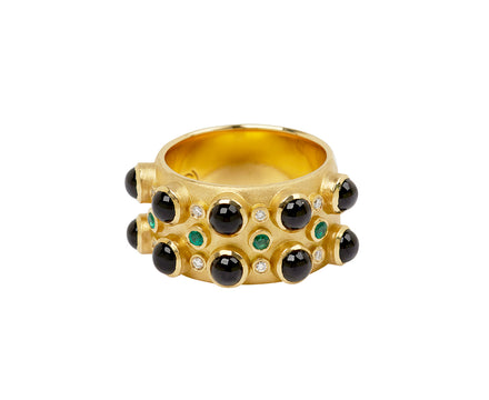 Onyx Trio Stone Cabochon Cigar Band