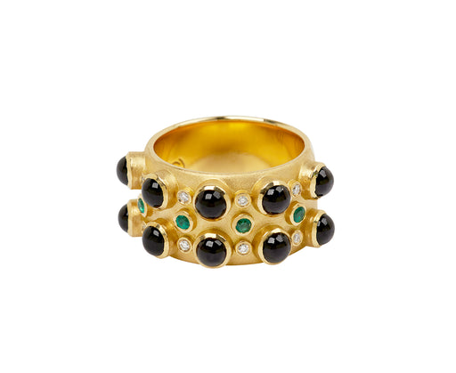 Onyx Trio Stone Cabochon Cigar Band