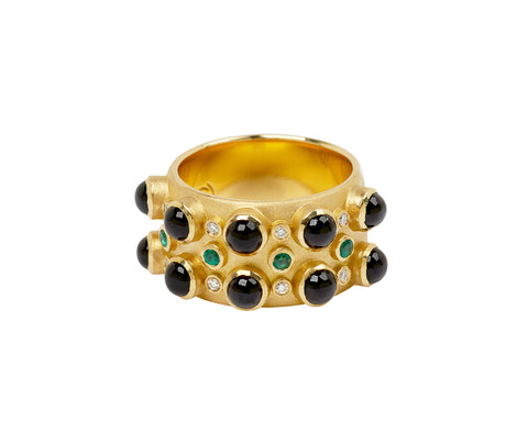 Onyx Trio Stone Cabochon Cigar Band