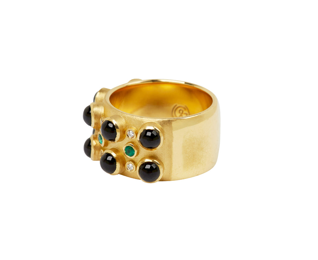 Onyx Trio Stone Cabochon Cigar Band
