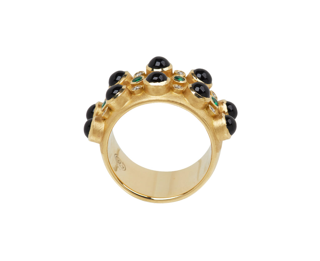 Onyx Trio Stone Cabochon Cigar Band