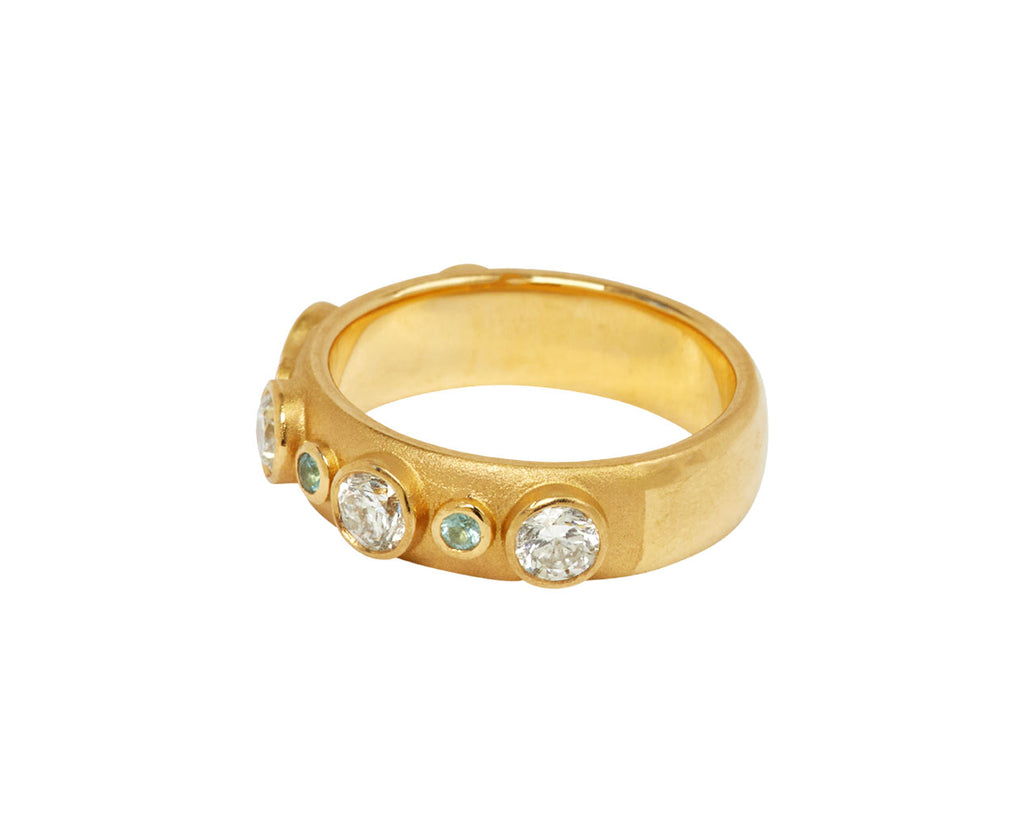 Diamond and Precious Stone Uno Ring Diamond/Paraiba Tourmaline - TWISTonline 