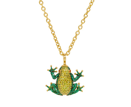 Emerald Frog Pendant Necklace