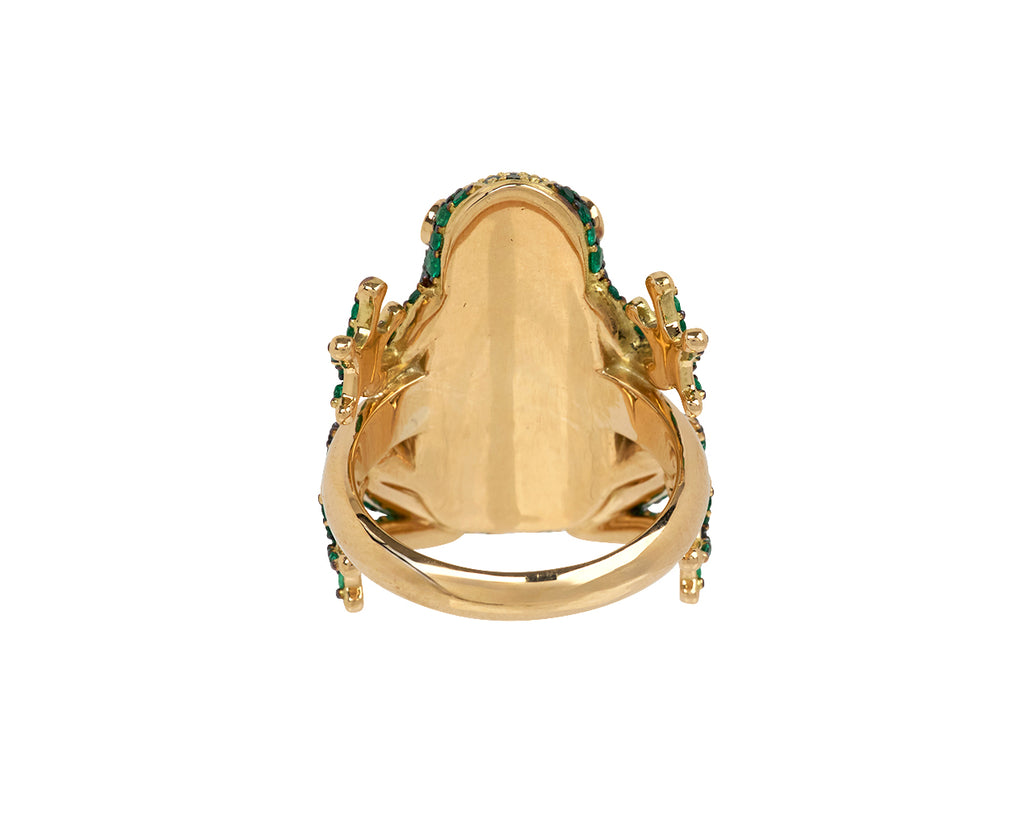 Emerald and Green Diamond Frog Ring