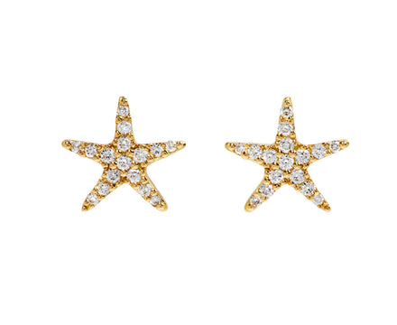 Diamond Starfish Stud Earrings