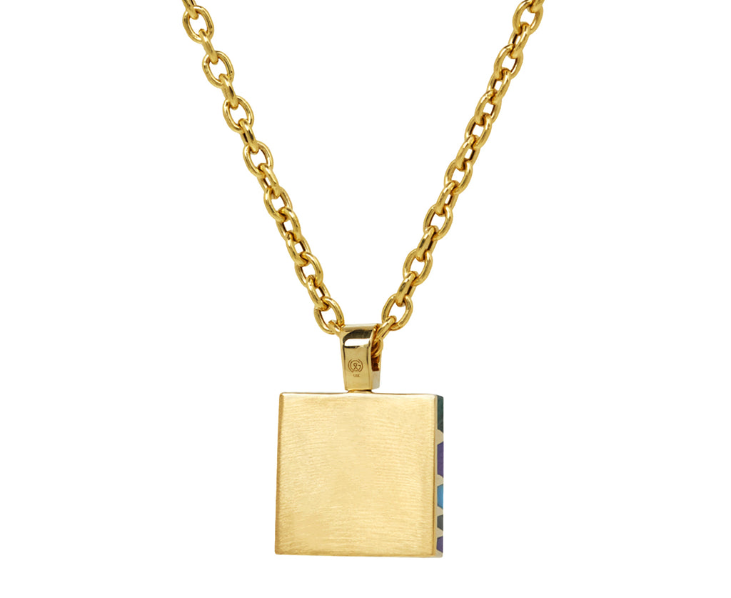 Malachite, Turquoise and Lapis Inlay Diamond Sun Ray Necklace
