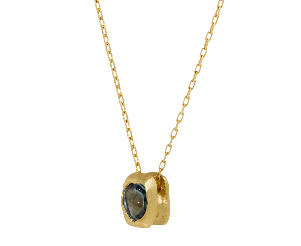 Fraser Hamilton Asesedwa Blue Sapphire Pendant Necklace - Side View