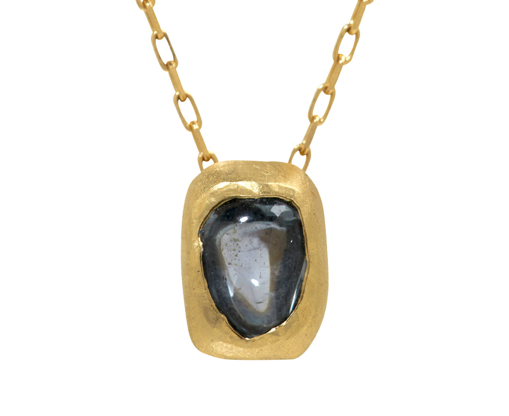 Fraser Hamilton Asesedwa Blue Sapphire Pendant Necklace - Closeup