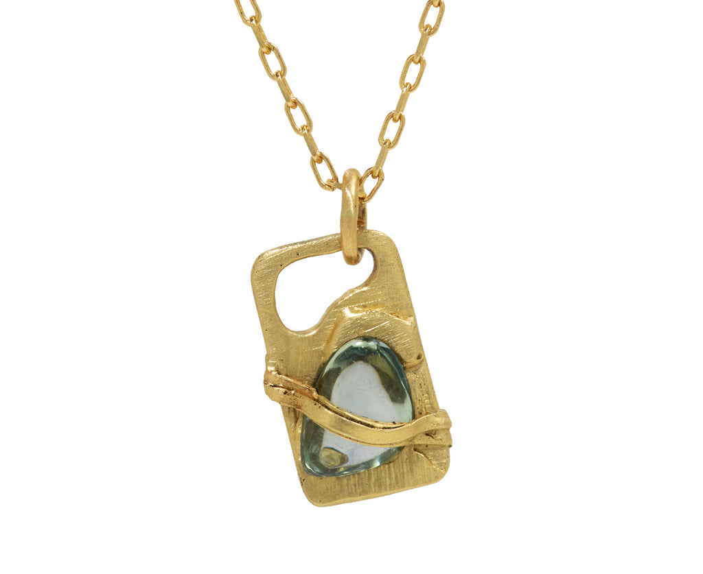 Fraser Hamilton Asesedwa Green Sapphire Pendant Necklace - Closeup