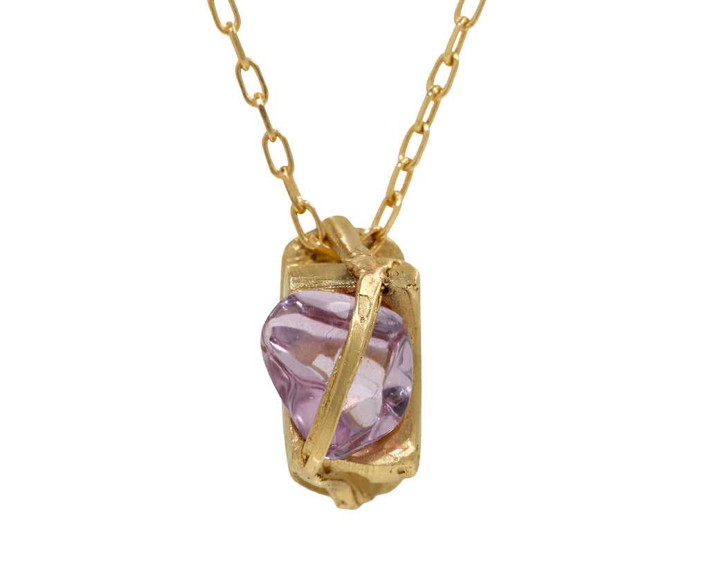 Fraser Hamilton Asesedwa Pink Sapphire Pendant Necklace - Closeup