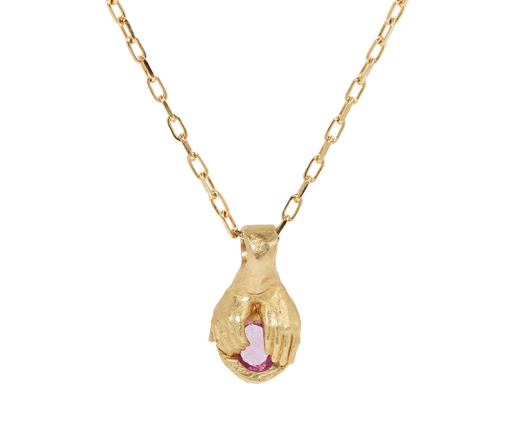 Fraser Hamilton Pink Sapphire Hand Pendant Necklace - Back View
