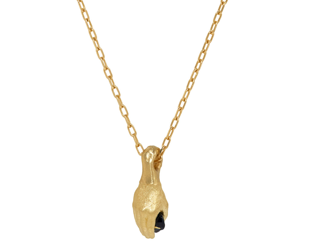 Fraser Hamilton Black Sapphire Heart Hand Pendant Necklace - Back View