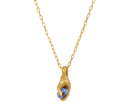 Fraser Hamilton Blue Sapphire Horizon Hand Pendant Necklace