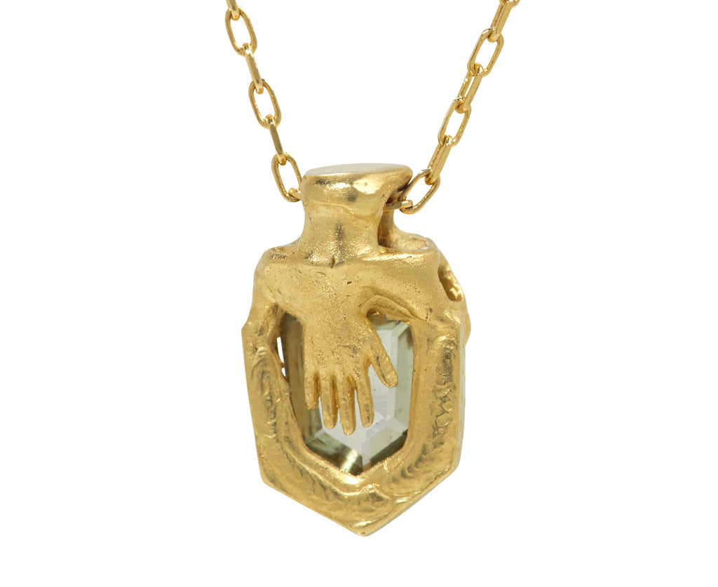 Fraser Hamilton Palanquin Rose Cut Sapphire Pendant Necklace - Closeup