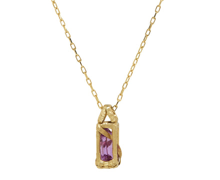 Fraser Hamilton Palanquin Pink Shield Cut Sapphire Pendant Necklace