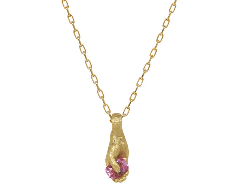 Fraser Hamilton Bubblegum Sapphire Hand Pendant Necklace