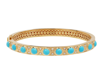 Turquoise Cabochon Bangle Bracelet