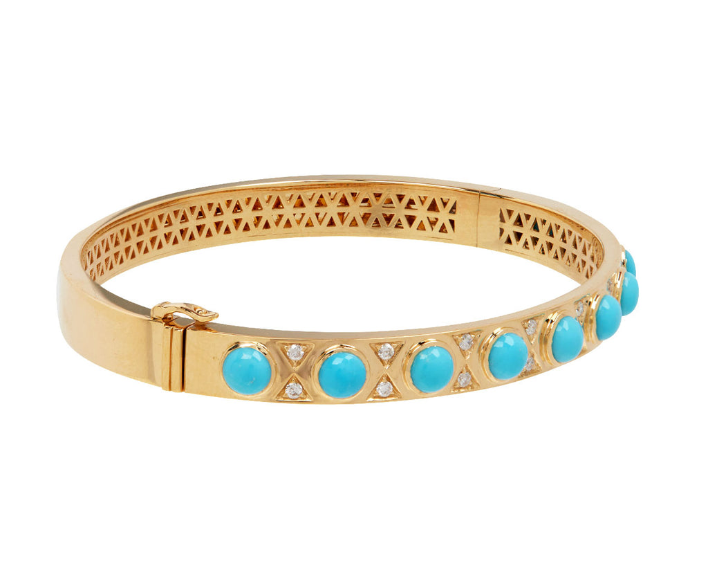 Turquoise Cabochon Bangle Bracelet