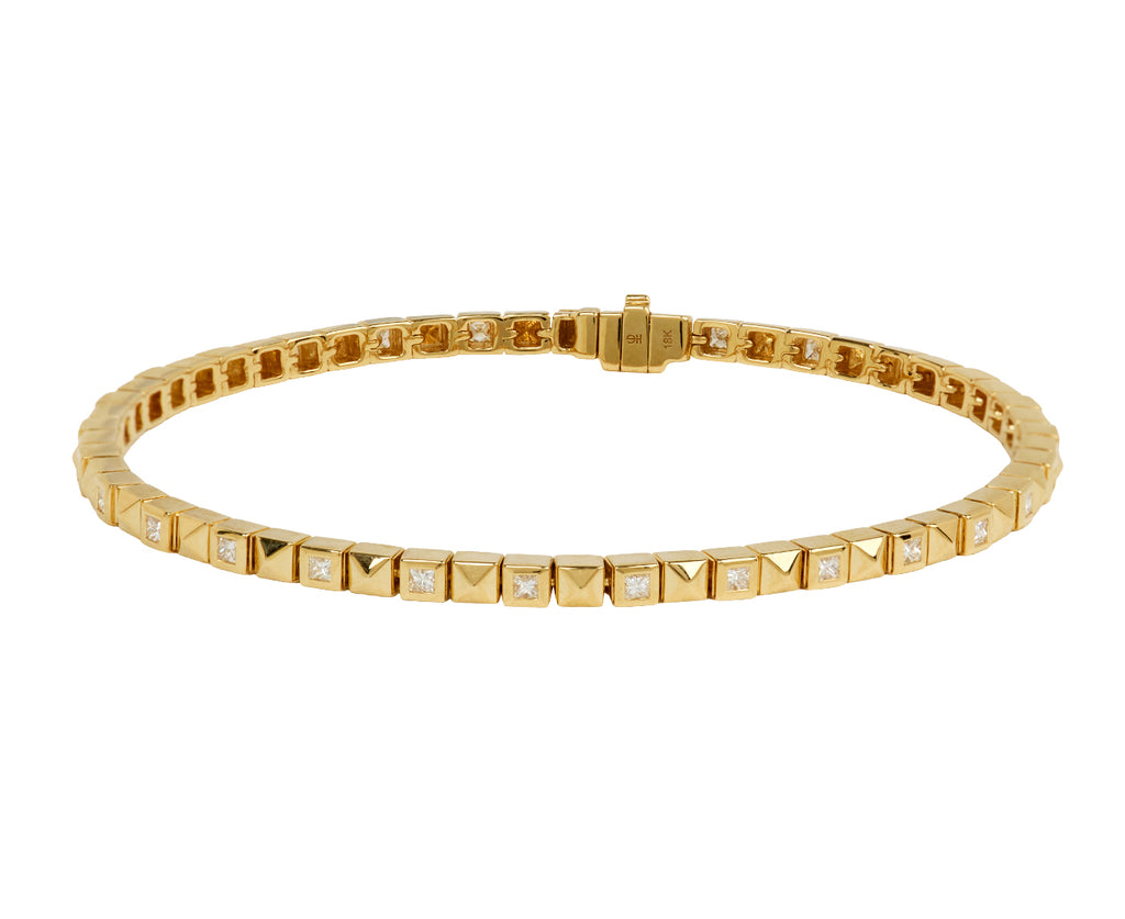 Gold Checkerboard Tennis Bracelet