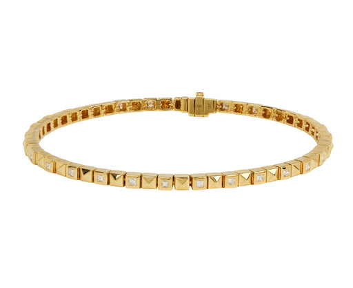 Gold Checkerboard Tennis Bracelet