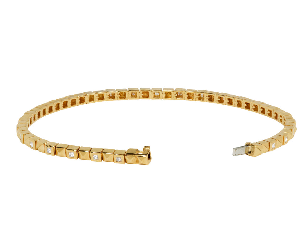 Gold Checkerboard Tennis Bracelet