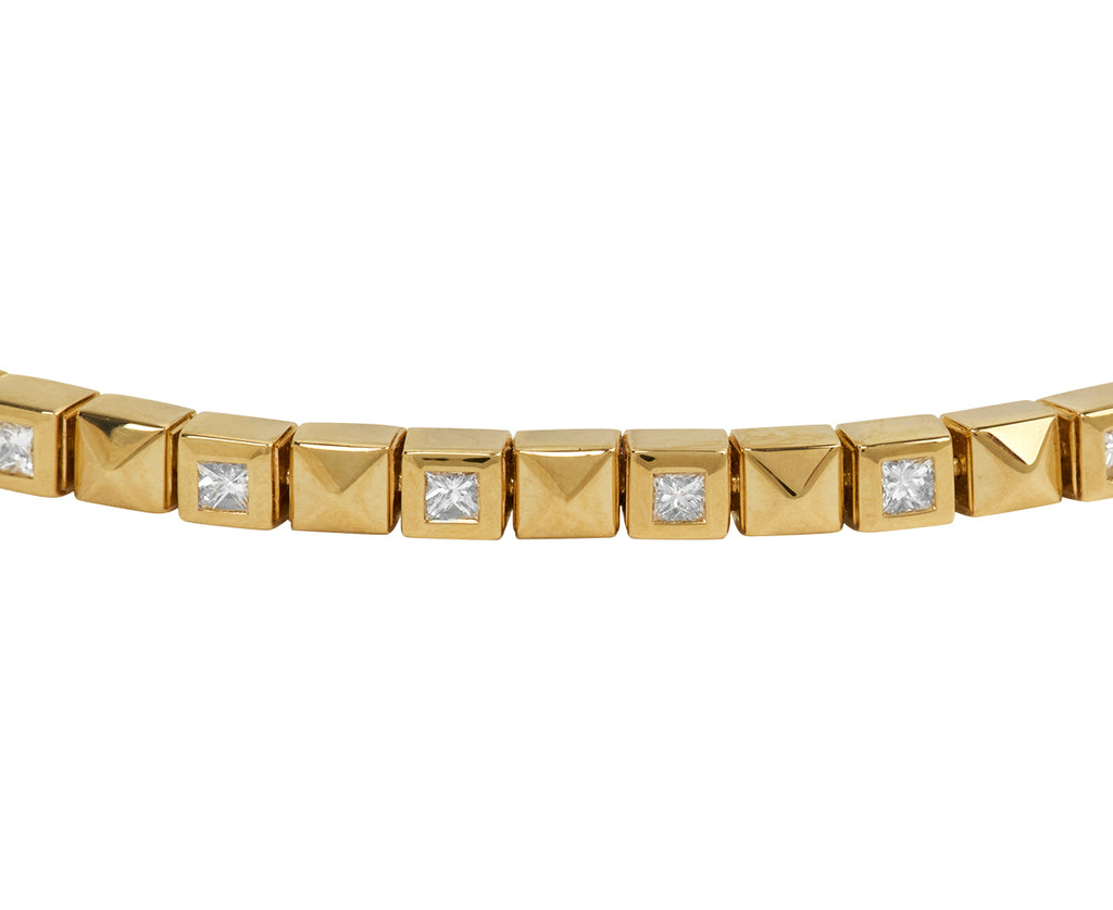 Gold Checkerboard Tennis Bracelet