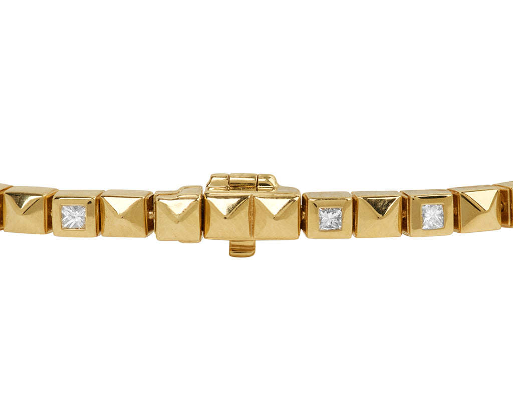 Gold Checkerboard Tennis Bracelet