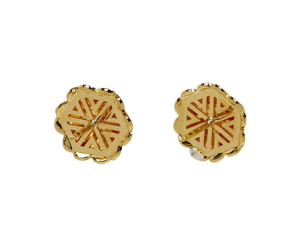 Harwell Godfrey Diamond Concho Stud Earrings - back