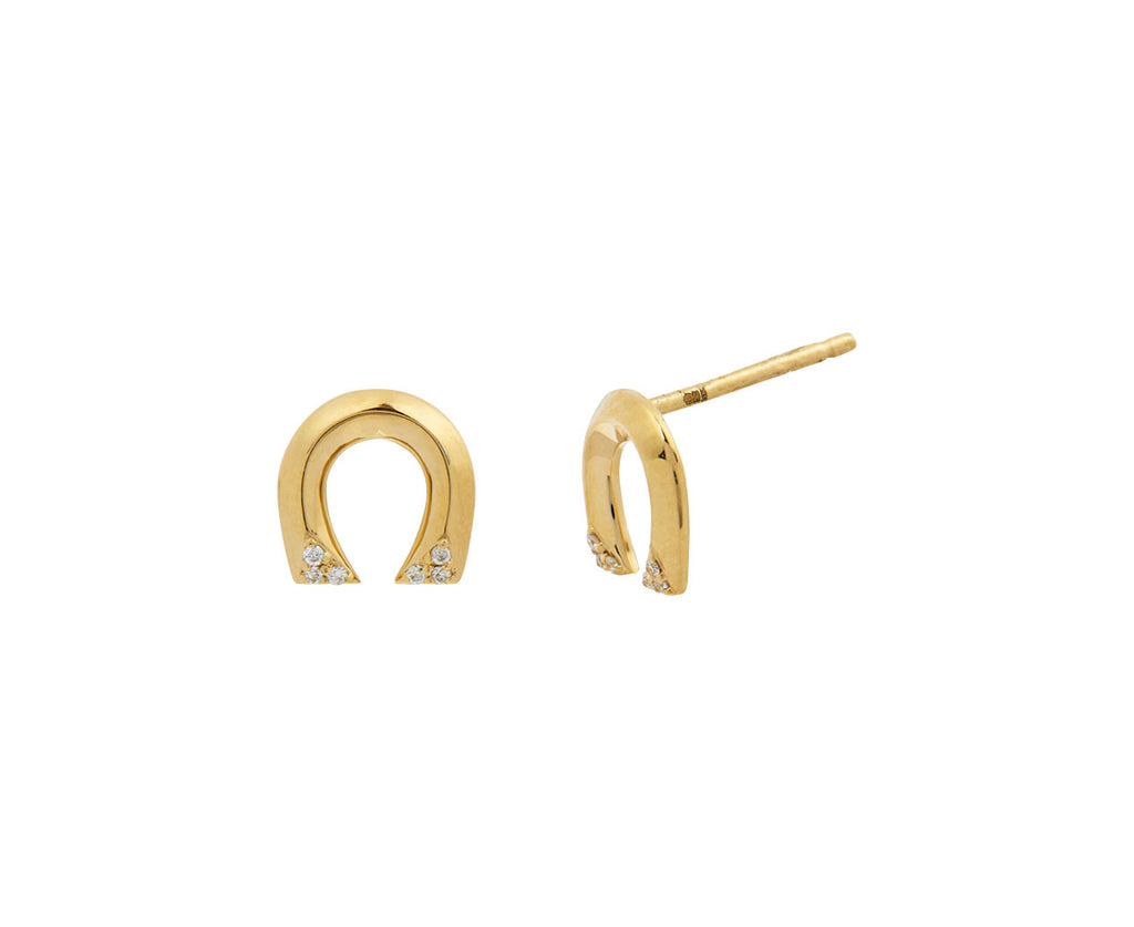 Tiny discount horseshoe earrings