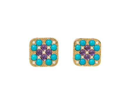 Granny Squares Iris Stud Earrings