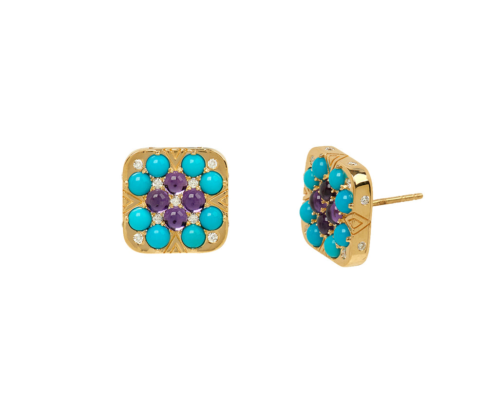 Granny Squares Iris Stud Earrings