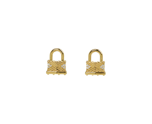 Tiny Lock Stud Earrings
